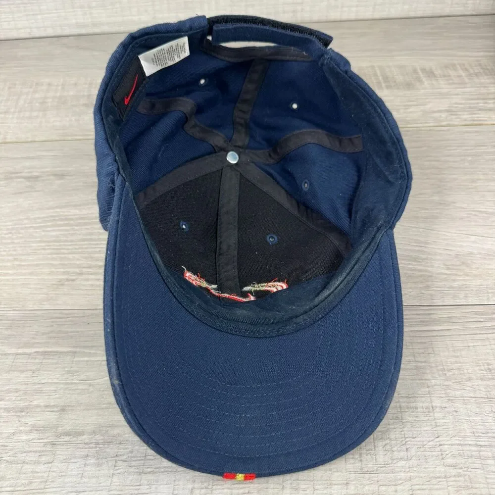Vintage Nike Baseball Cap Mens One Size Midnight Navy Swoosh Logo Strapback Hat